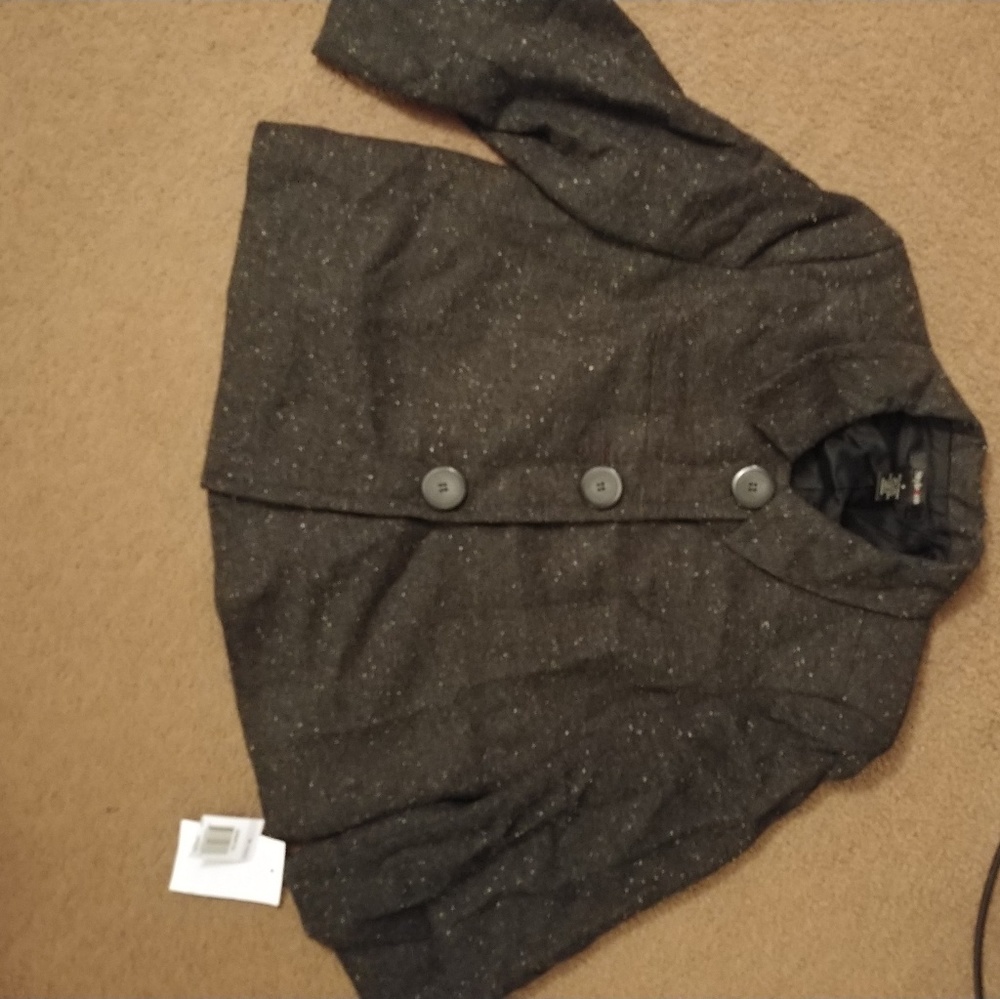 Style & Co size 6 tweed peacoat jacket NWT